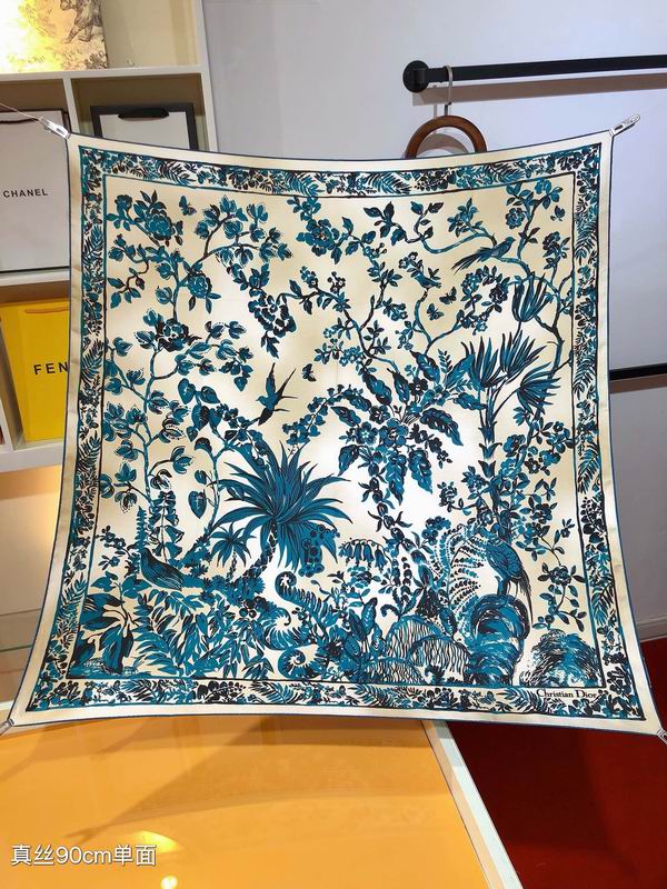 Dior silk scarf 90X90cm E (10)
