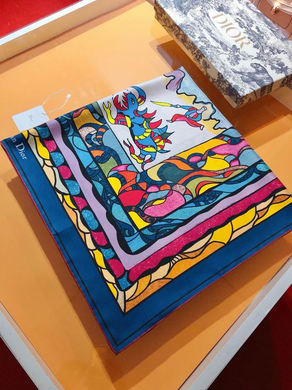 Dior silk scarf 90X90cm E (10)