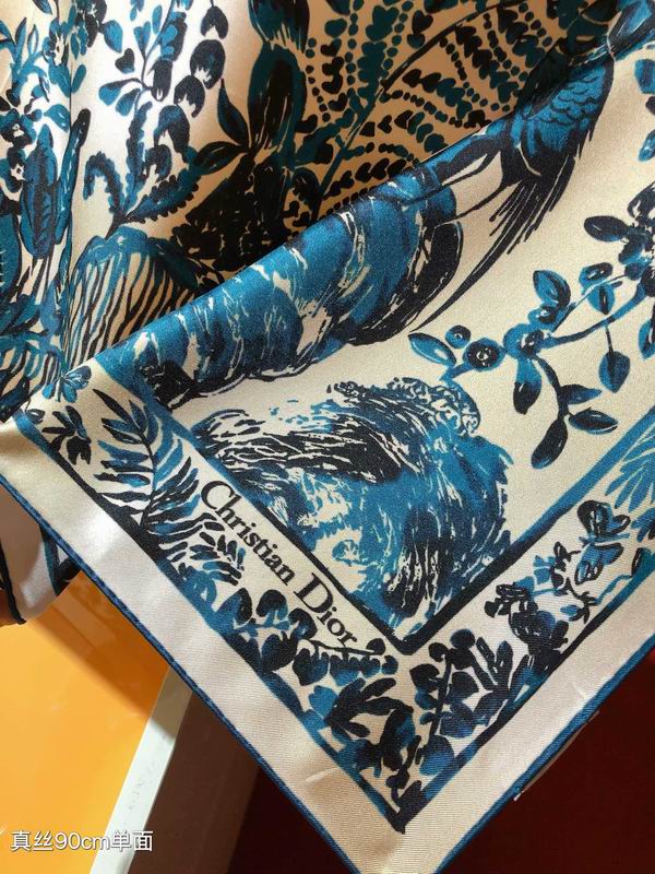 Dior silk scarf 90X90cm E (11)