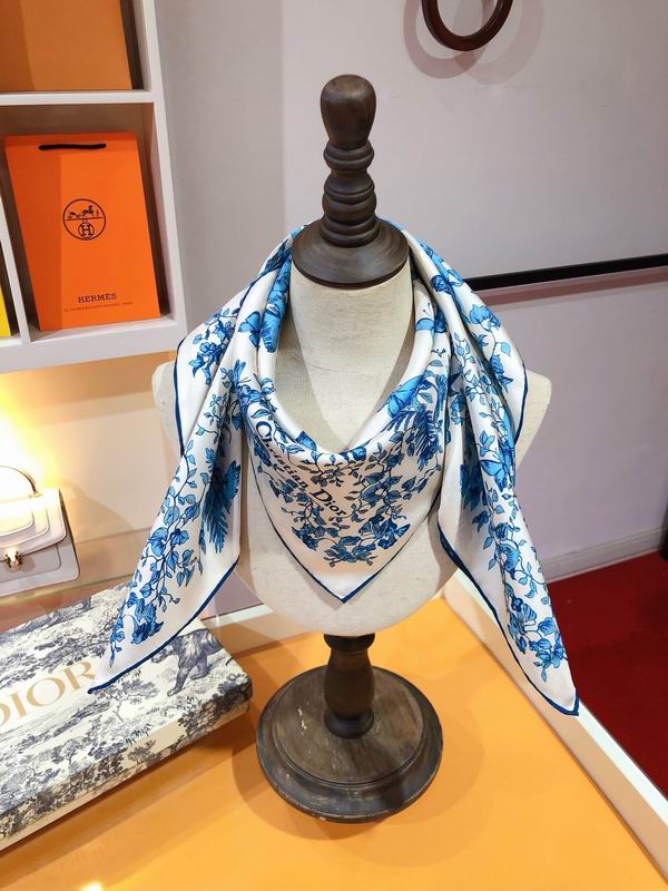 Dior silk scarf 90X90cm E (11)