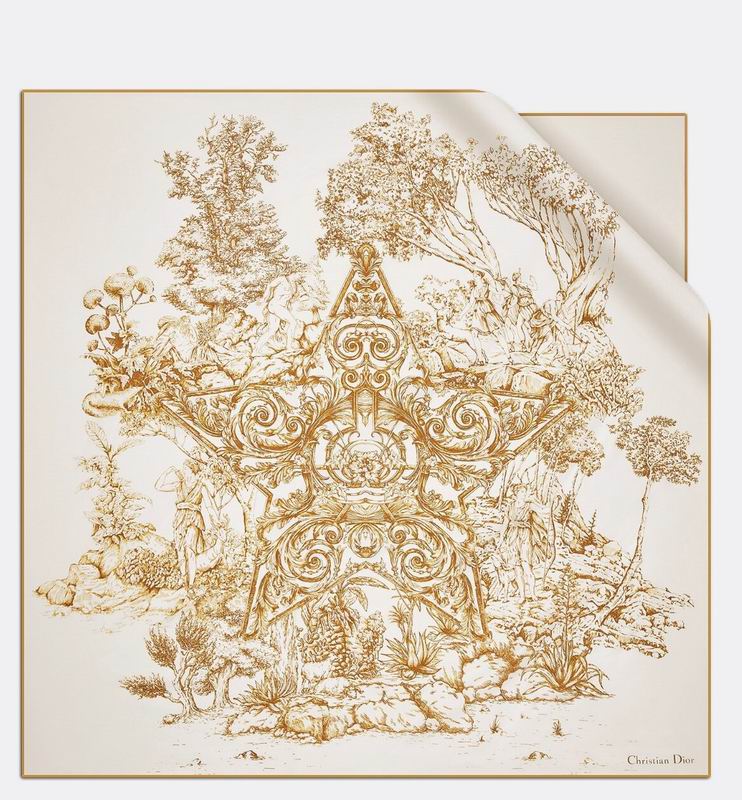 Dior silk scarf 90X90cm E (11)