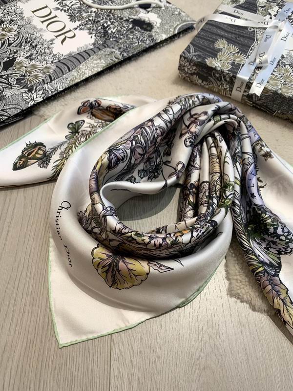 Dior silk scarf 90X90cm E (11)