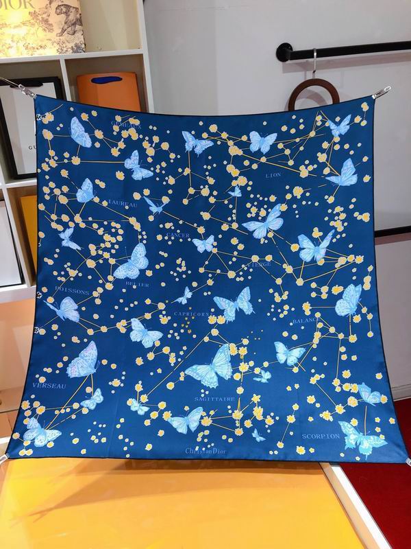 Dior silk scarf 90X90cm E (11)