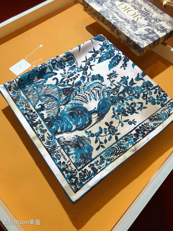 Dior silk scarf 90X90cm E (12)