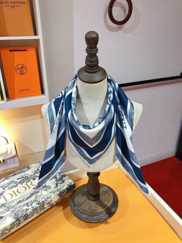 Dior silk scarf 90X90cm E (12)