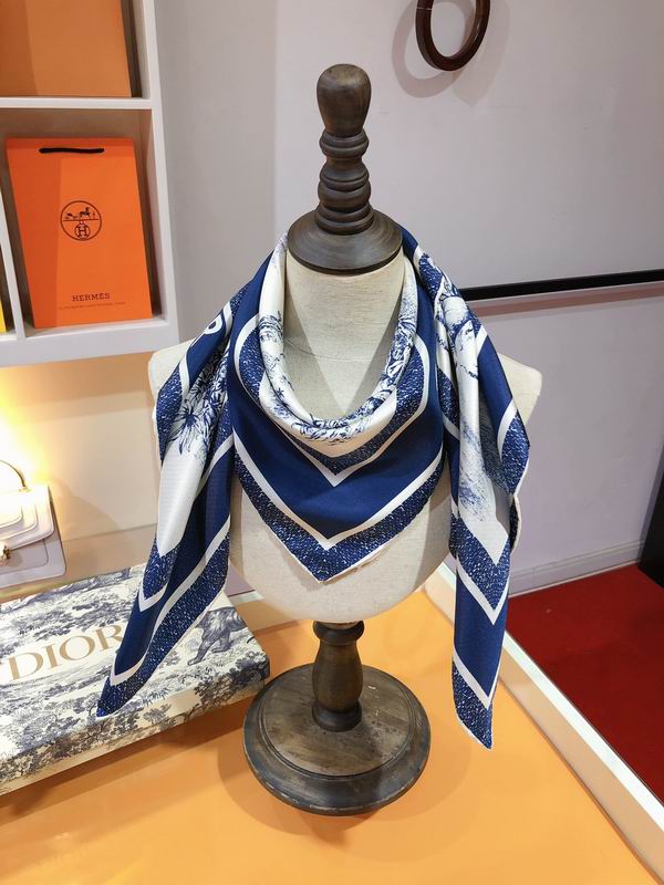 Dior silk scarf 90X90cm E (12)