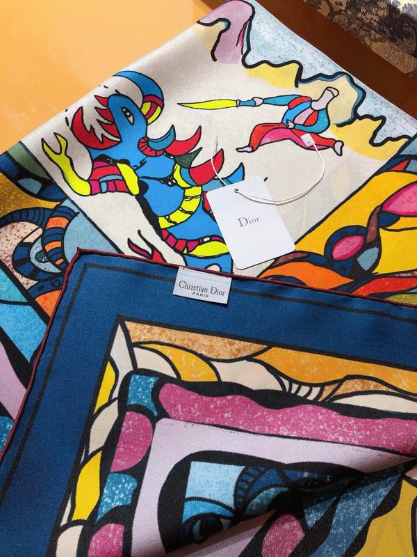 Dior silk scarf 90X90cm E (12)