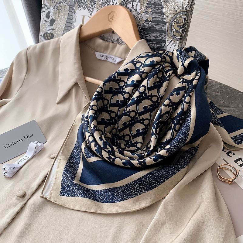 Dior silk scarf 90X90cm E (12)