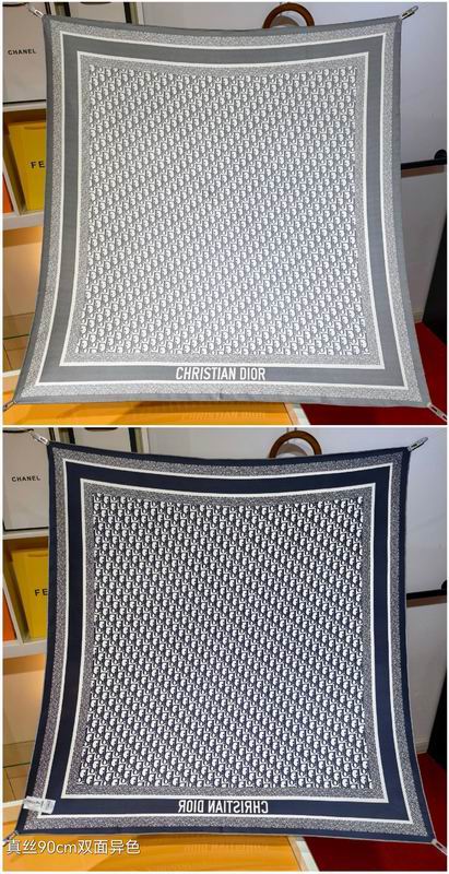 Dior silk scarf 90X90cm E (13)