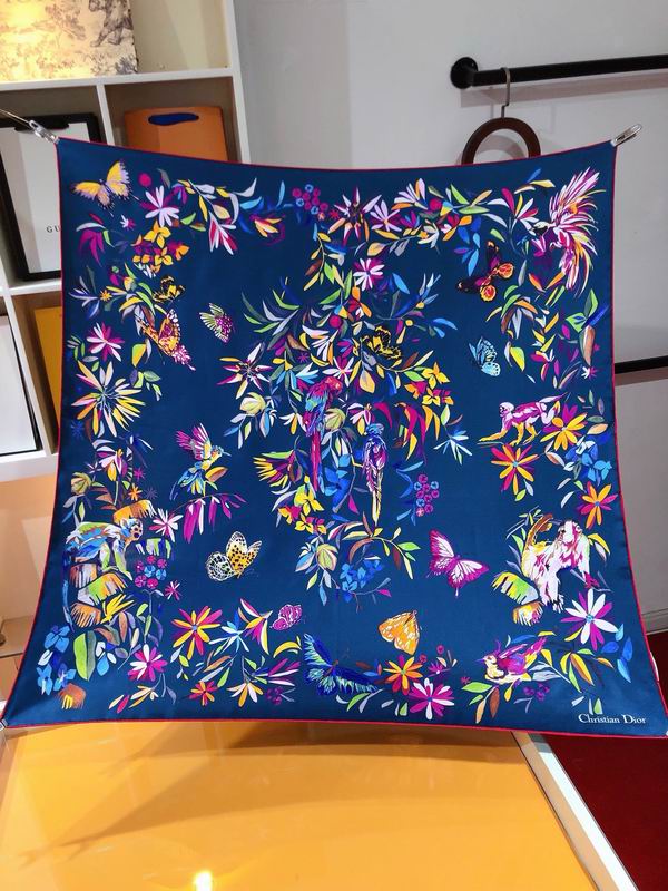 Dior silk scarf 90X90cm E (13)