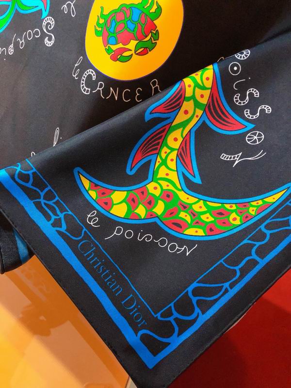 Dior silk scarf 90X90cm E (13)