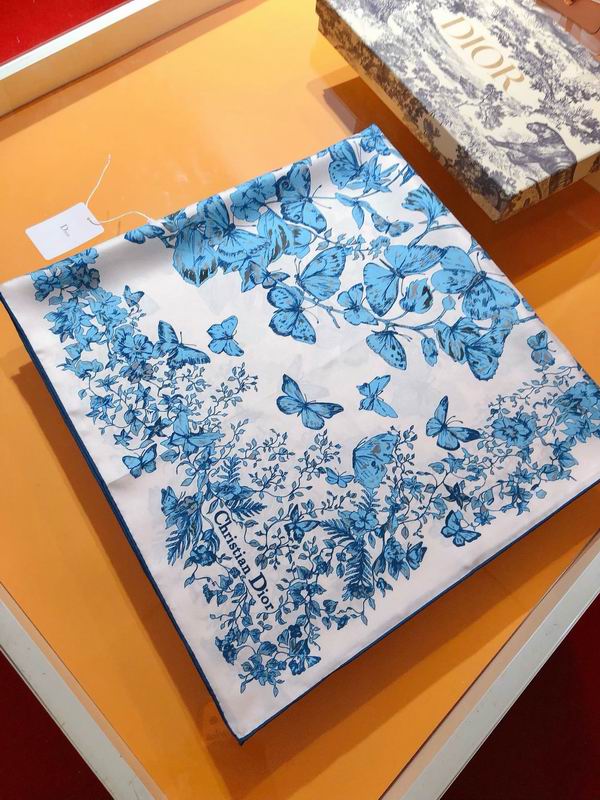 Dior silk scarf 90X90cm E (13)
