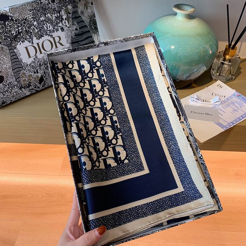 Dior silk scarf 90X90cm E (13)