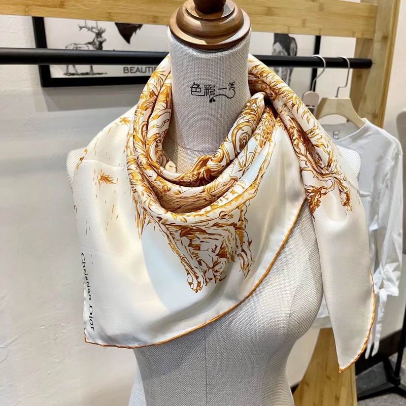 Dior silk scarf 90X90cm E (13)