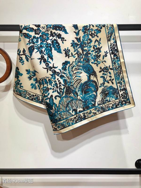 Dior silk scarf 90X90cm E (14)