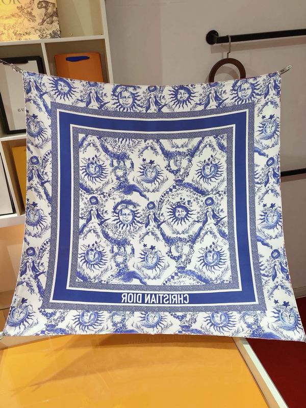Dior silk scarf 90X90cm E (14)