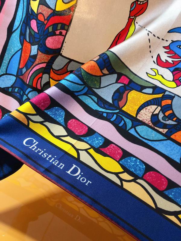 Dior silk scarf 90X90cm E (14)