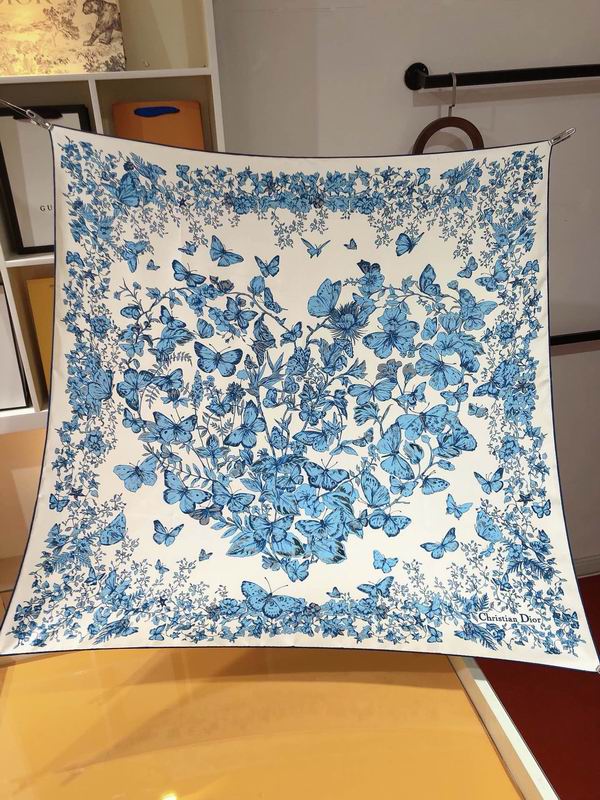 Dior silk scarf 90X90cm E (14)