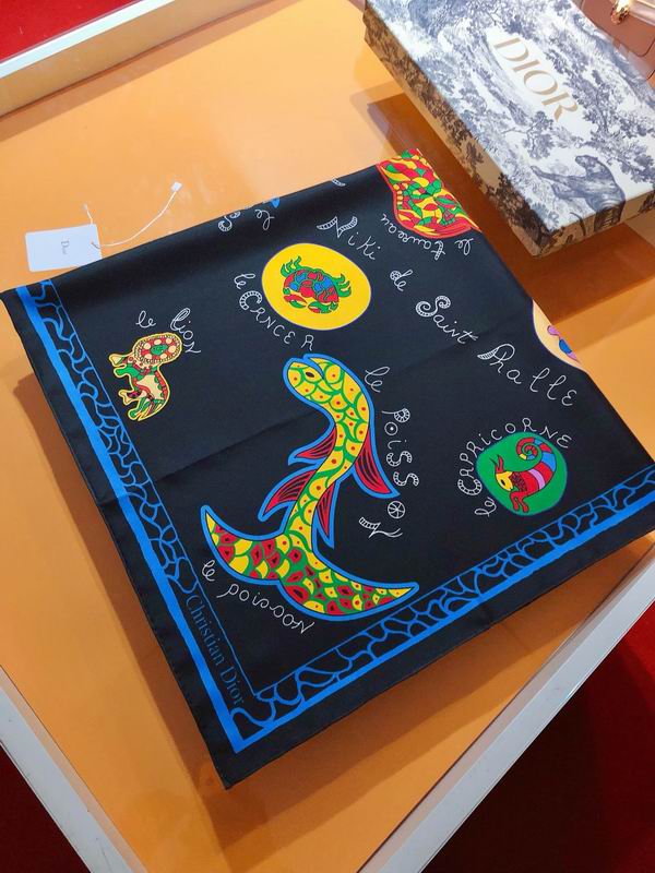Dior silk scarf 90X90cm E (16)