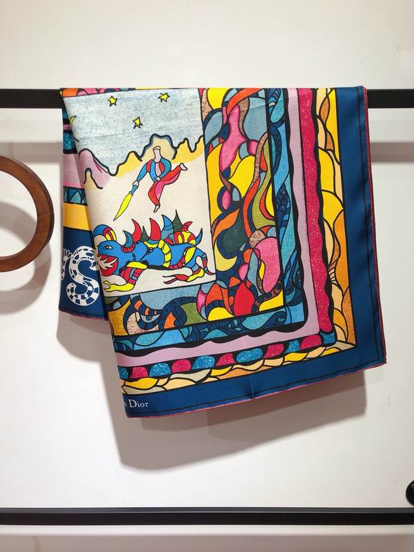 Dior silk scarf 90X90cm E (16)