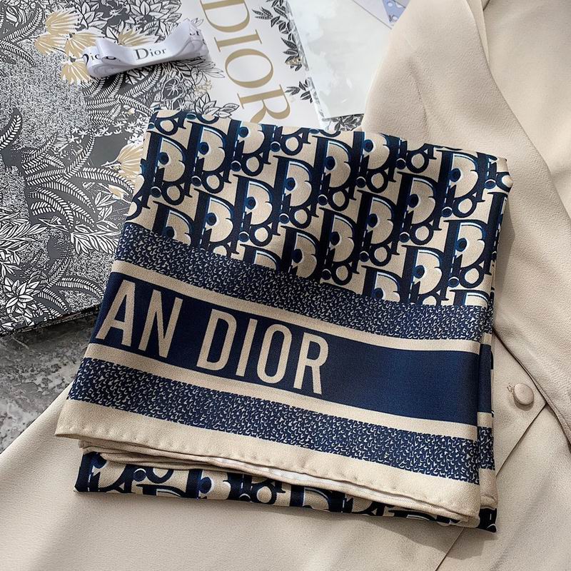 Dior silk scarf 90X90cm E (16)