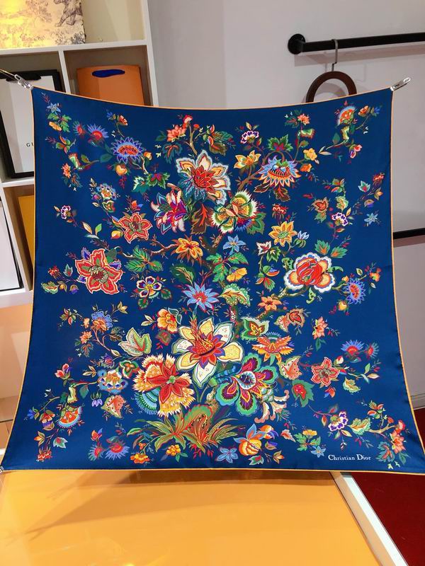 Dior silk scarf 90X90cm E (16)