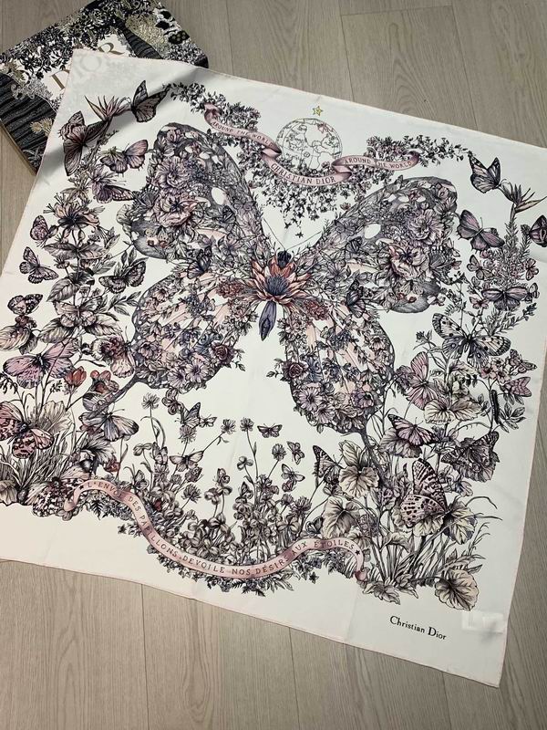 Dior silk scarf 90X90cm E (17)