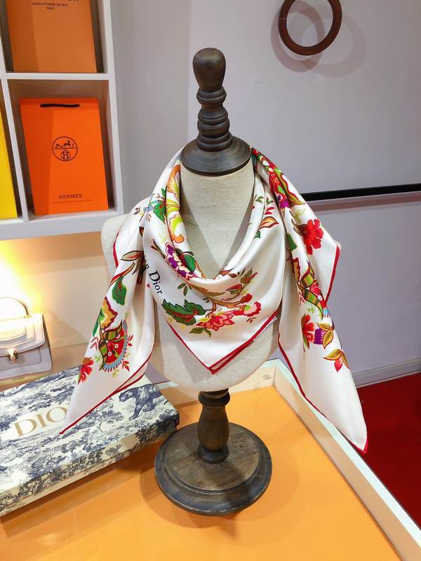 Dior silk scarf 90X90cm E (17)