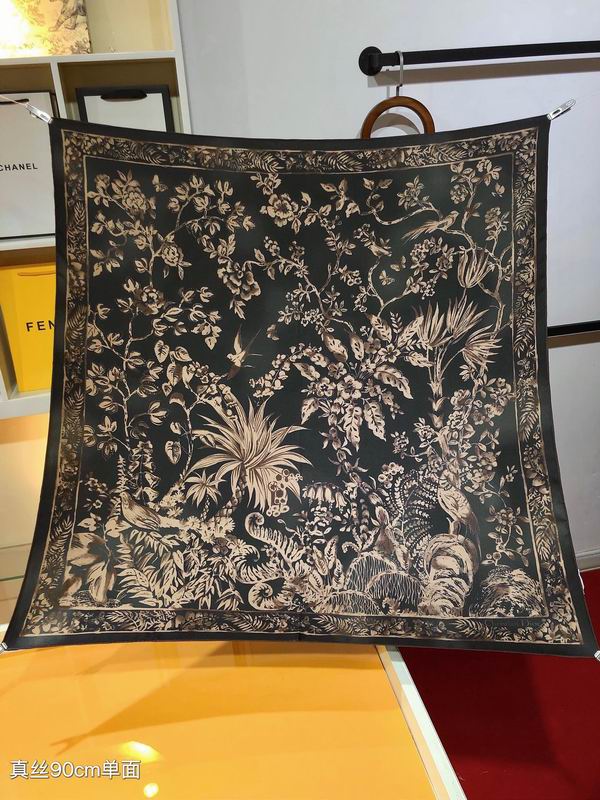 Dior silk scarf 90X90cm E (2)