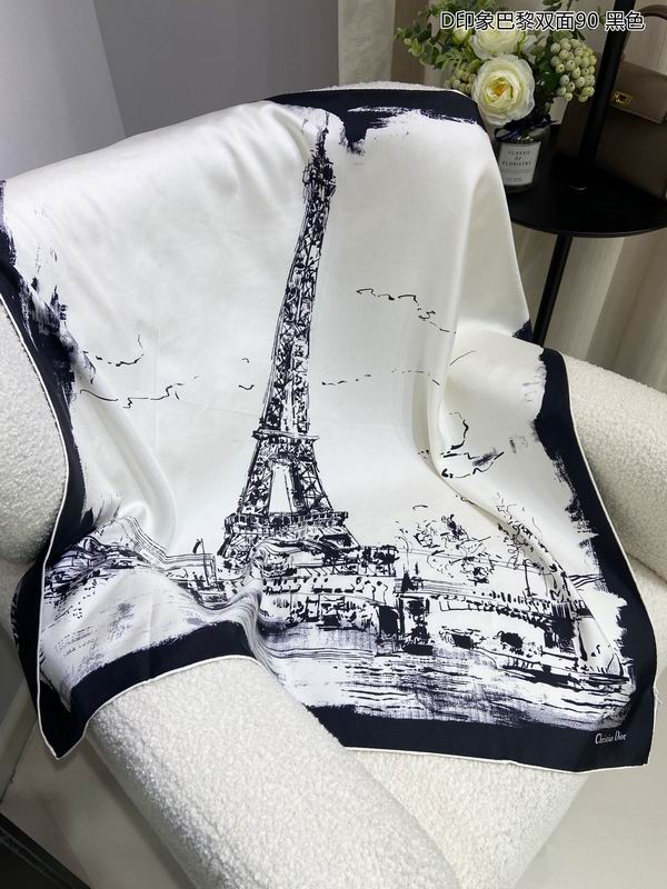Dior silk scarf 90X90cm E (2)