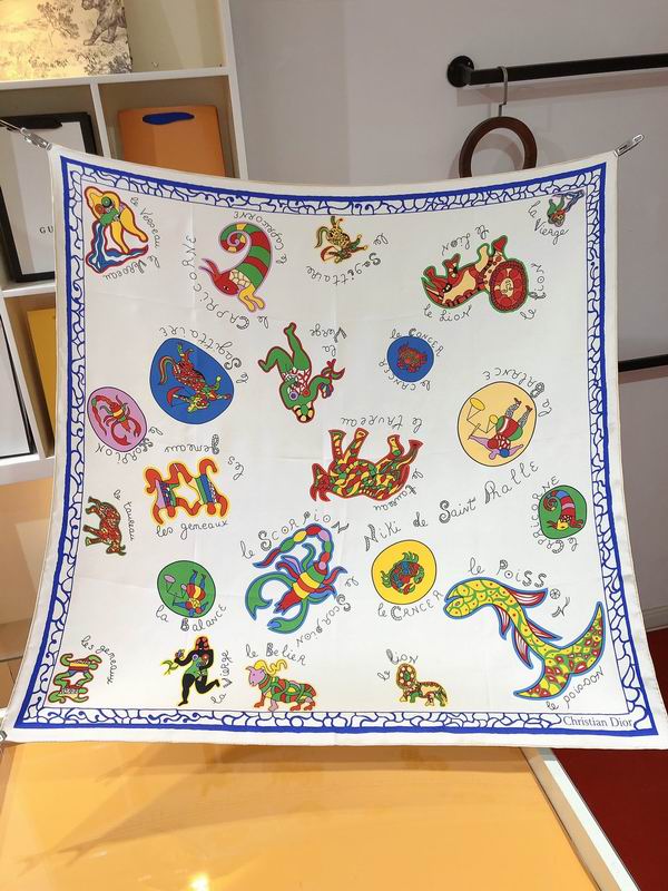 Dior silk scarf 90X90cm E (2)