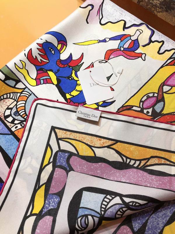 Dior silk scarf 90X90cm E (2)