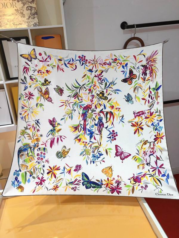 Dior silk scarf 90X90cm E (21)