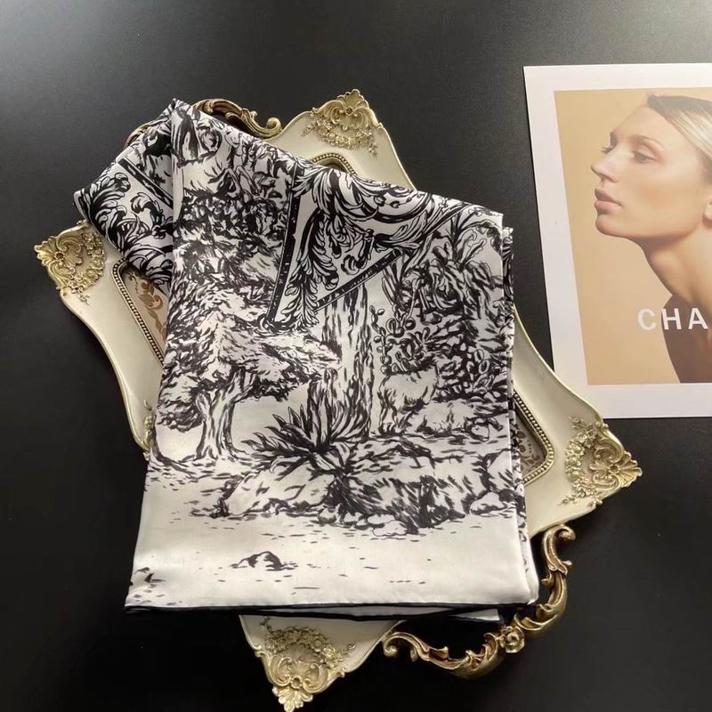Dior silk scarf 90X90cm E (21)