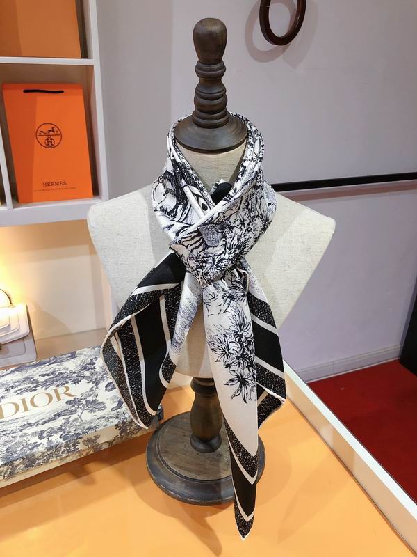 Dior silk scarf 90X90cm E (23)