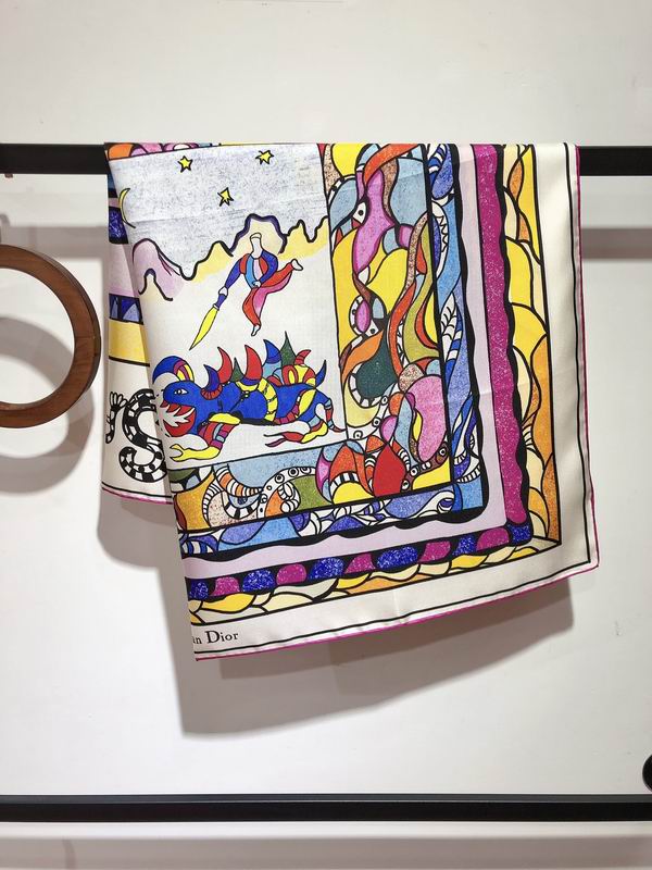 Dior silk scarf 90X90cm E (3)