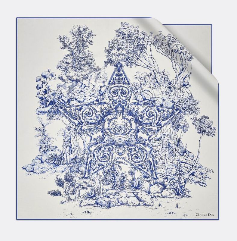 Dior silk scarf 90X90cm E (3)