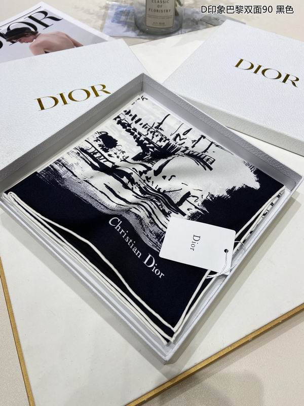 Dior silk scarf 90X90cm E (4)