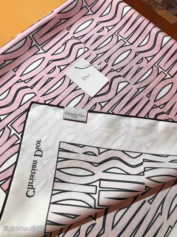 Dior silk scarf 90X90cm E (4)