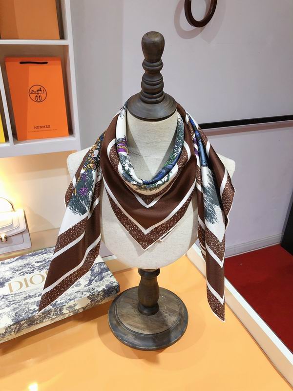 Dior silk scarf 90X90cm E (4)