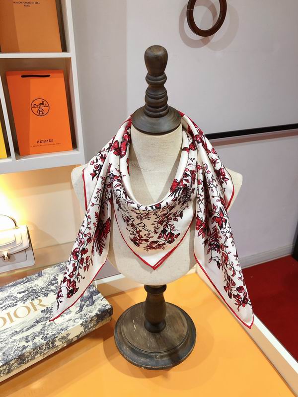 Dior silk scarf 90X90cm E (4)