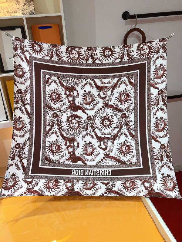 Dior silk scarf 90X90cm E (5)