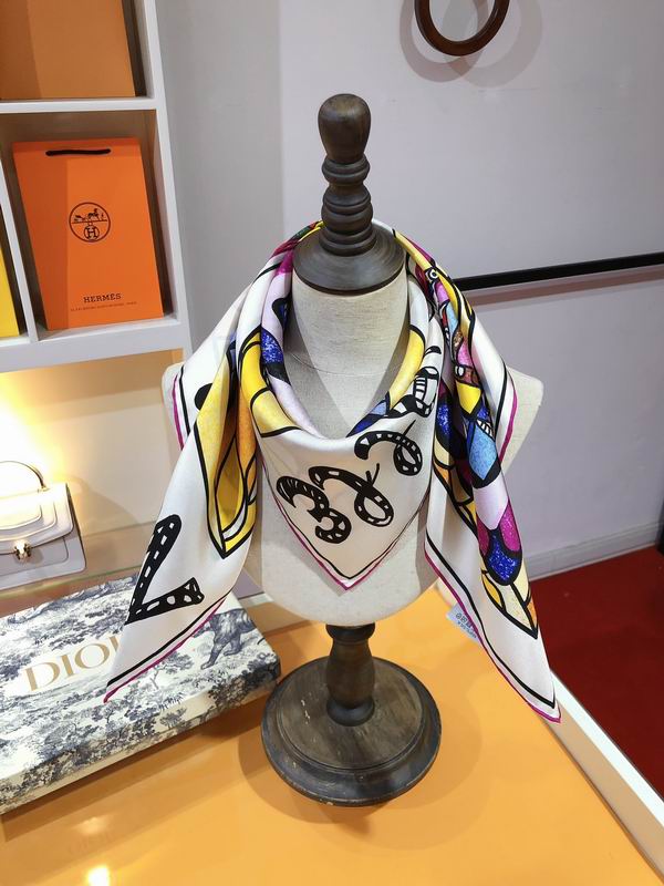 Dior silk scarf 90X90cm E (5)