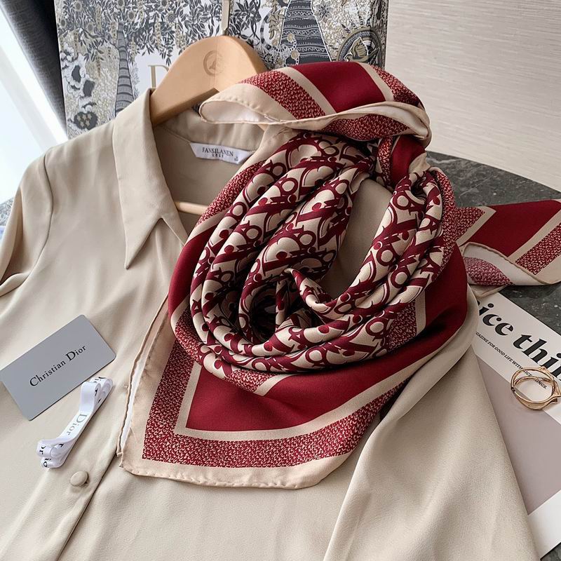 Dior silk scarf 90X90cm E (5)