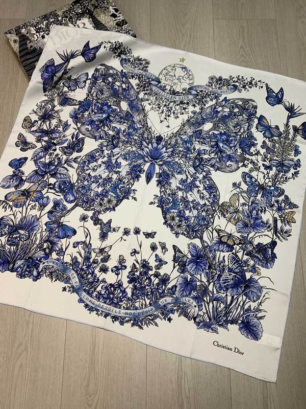 Dior silk scarf 90X90cm E (5)