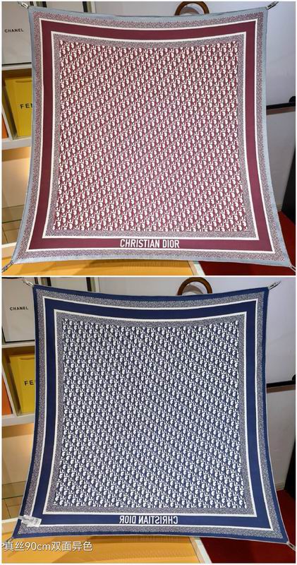 Dior silk scarf 90X90cm E (6)