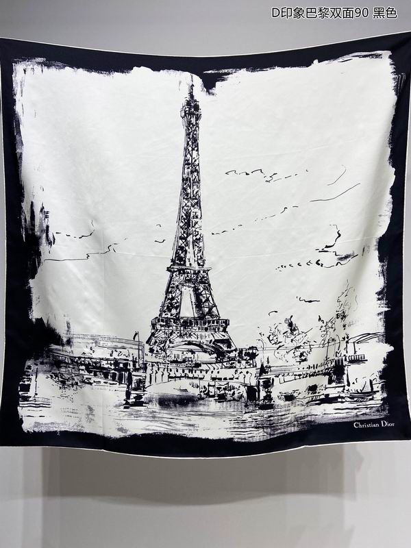 Dior silk scarf 90X90cm E (6)