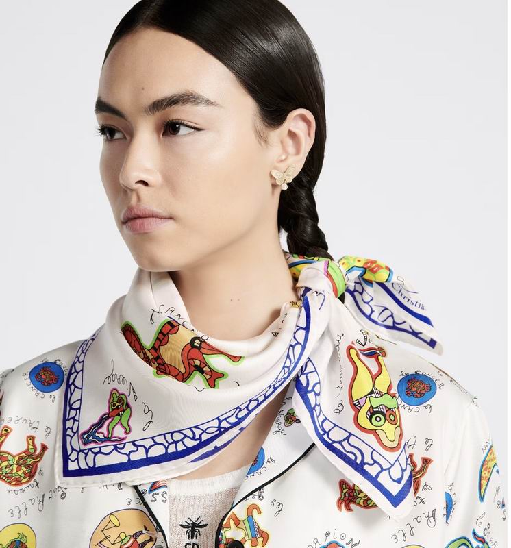 Dior silk scarf 90X90cm E (6)