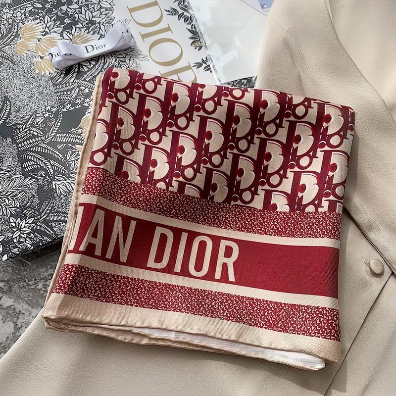 Dior silk scarf 90X90cm E (6)