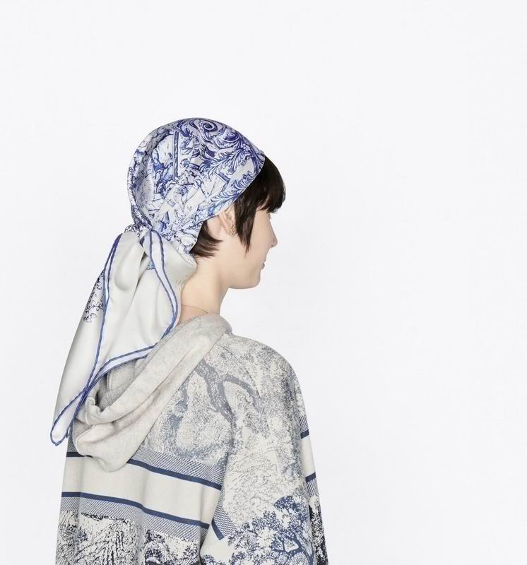 Dior silk scarf 90X90cm E (6)